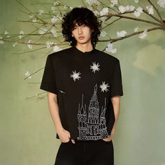 JIECHI Starry Castle Embellished T-Shirt