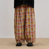 UNLIMITED MOTE Patchwork Plaid Balloon Pants