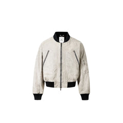 FORFEARTHAT Faded Wash Utility Bomber Jacket