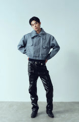 KADAKADA Double-Collar Shielded Utility Cropped Jacket
