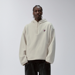 F2CE Embroidered LOGO Patch Half-Zip Fleece Hoodie