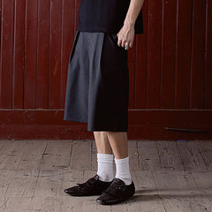 IN EXISTENCE Double-Pleated Mini Check Wide-Leg Shorts