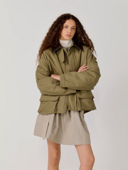 OPICLOTH Faux Leather Collar Windproof Jacket