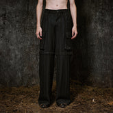 ILNya Nieternite Nifutur Multi-Pocket Stripe Detachable-Leg Pants