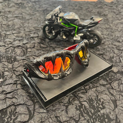 Pi0neeR Venom Melt Dripped Resin Sunglasses Sunset