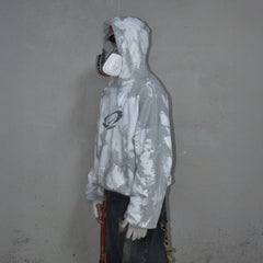 LUUUCAM Brush-Paint Faded Logo Hoodie