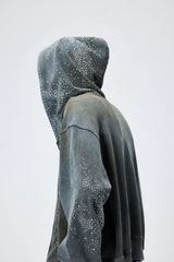 DND4DES Diamond Distressed Zip-Up Hoodie