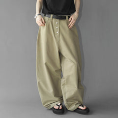 LABELROOM Essential Button-Up Curved Baggy Pants