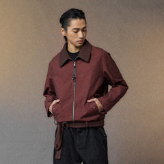 ALVNG AR ANTS Linen-Blend Draped-Belted Jacket