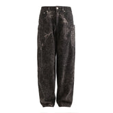 ME DA IGUAL Spliced Splatter Tie-Dye Curved Jeans