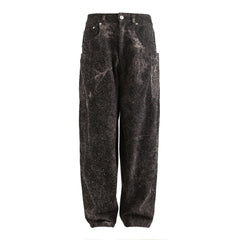ME DA IGUAL Spliced Splatter Tie-Dye Curved Jeans