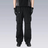 SILENSTORM Multi-Pocket Drawstring Crinkled Pants
