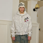 DONSMOKE Faux Fur Lined Camo Hooded Jacket