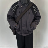 ESAIAS Satin Contrast Panel Puffer Jacket