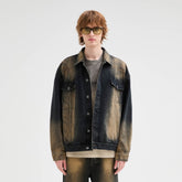 ORGANIC EMOTION Faded Spliced Pocket Denim Jacket