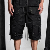 SSIN7 Multi-Pocket Satin Drawstring Shorts
