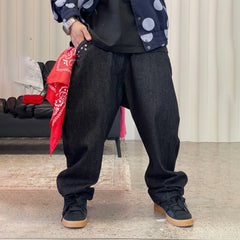 ME DA IGUAL Studded Wide-Leg Denim Pants