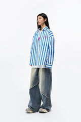 OVERLAPS Brushstroke Stripe Overshirt