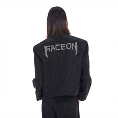 FACEONLAB Diamond LOGO Back Mandarin Collar Jacket
