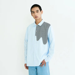WIID Stripes Asymmetrical Patch Shirt