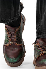 REWRITE Jacquard Floral Patina Leather Derby Shoes