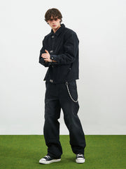 PMW Washed Cotton Buckle-Front Jacket