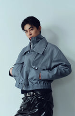 KADAKADA Double-Collar Shielded Utility Cropped Jacket