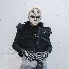 UNDERWATER Demon Horned Detachable Hood Down Vest