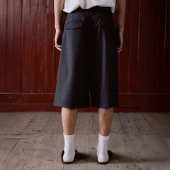 IN EXISTENCE Double-Pleated Mini Check Wide-Leg Shorts