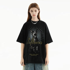 ERROR CODE ROBOT Screaming Cat Graphic Washed T-Shirt