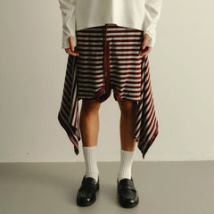 KADAKADA Sweater-Reworked Striped Knit Shorts