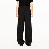 KREATE Floral Insert Slit Straight-Leg Trousers