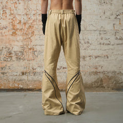 RELABEL Split Multi-Zipper Washed Pants