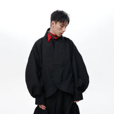 TUIMU Structured Lantern Sleeve Oversized Jacket