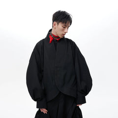 TUIMU Structured Lantern Sleeve Oversized Jacket