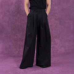 CLP Striped Pleated Wide-Leg Trousers
