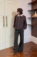 OKAYTHXBYE Retro Checks Double-Pleated Trousers