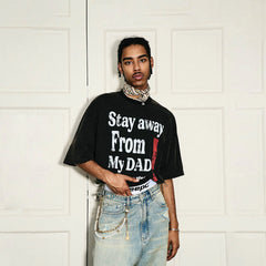 STEEPC Distressed Slogan Full-Print T-Shirt
