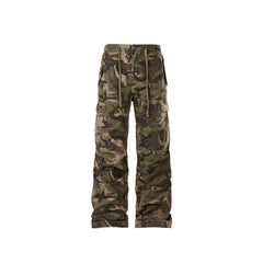FORFEARTHAT Camo Multi-Pocket Drawstring Pants