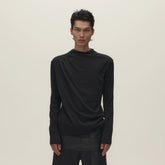 SAVAGEGROWTHWORLD Asymmetrical Drape Long-Sleeve Tee