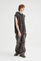 ORGANIC EMOTION Multi-Pocket Crinkled Drawstring Cargo Pants