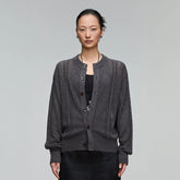 OPICLOTH Eyelet Knit Button-Up Cardigan