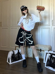 VINKID Dove Graphic Drawstring Sweat Shorts