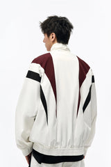 OVERLAPS Retro Contrast Spliced Track Jacket