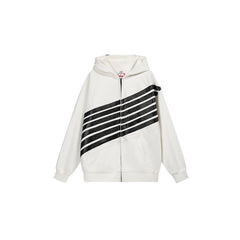 NOTHINGNESS WORLD Four-Stripe Zip-Up Hoodie