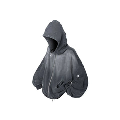 RELABEL Gradient Washed Panel Hooded Jacket Black