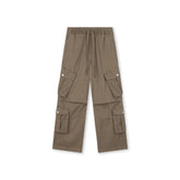 BONELESS Multi-Pocket Pleated Knee Drawstring Pants