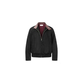 OKAYTHXBYE Contrast Collar Suede Jacket
