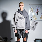 455EMBLE Distressed Spliced Contrast Hoodie