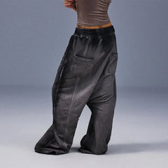 TECNINEGROUP Middle-Panel Washed Drop-Crotch Sweatpants